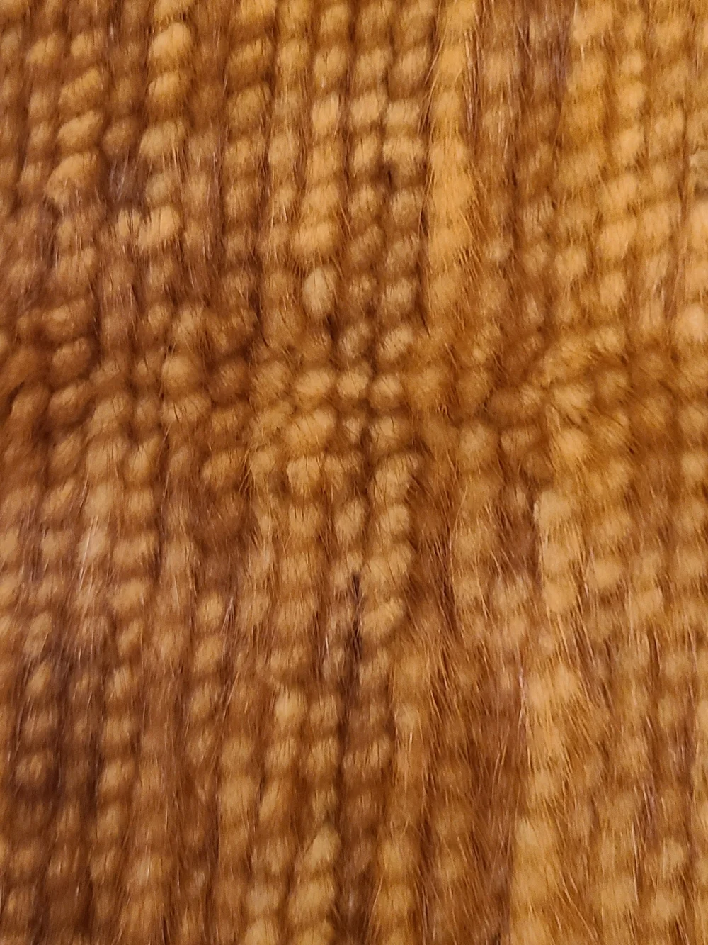 Lux Mink Genuine Fur Wide Scarf/ Shawl  in Golden Brown